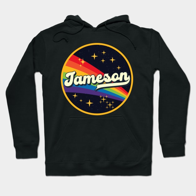 Jameson // Rainbow In Space Vintage Style Hoodie by LMW Art